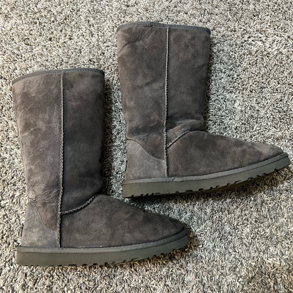 Gray Suede Boots